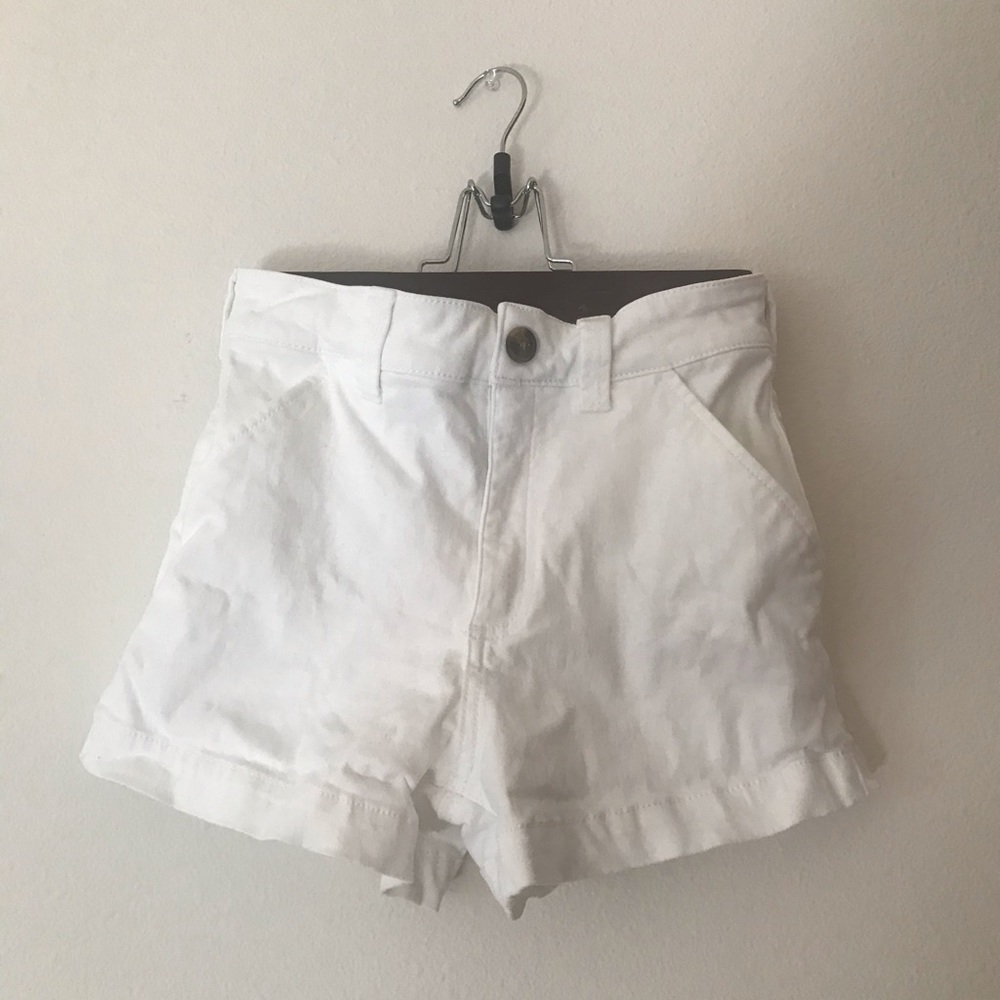 High Rise White Shorts